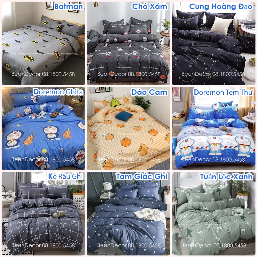 VỎ CHĂN ga gối lồng được ruột, Vỏ Chăn có khóa kéo chất Cotton Poly - Hàng Đẹp Chọn Mẫu Giống Hình