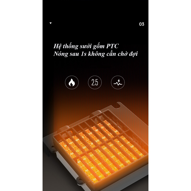 Quạt sưởi điều hòa không khí Zangzi NSB-200 xoay đảo chiều 3 tốc độ nóng gió để bàn, để sàn Màn hình cảm biến LCD