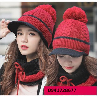 Bộ nón len và khăn cổ nam nữ