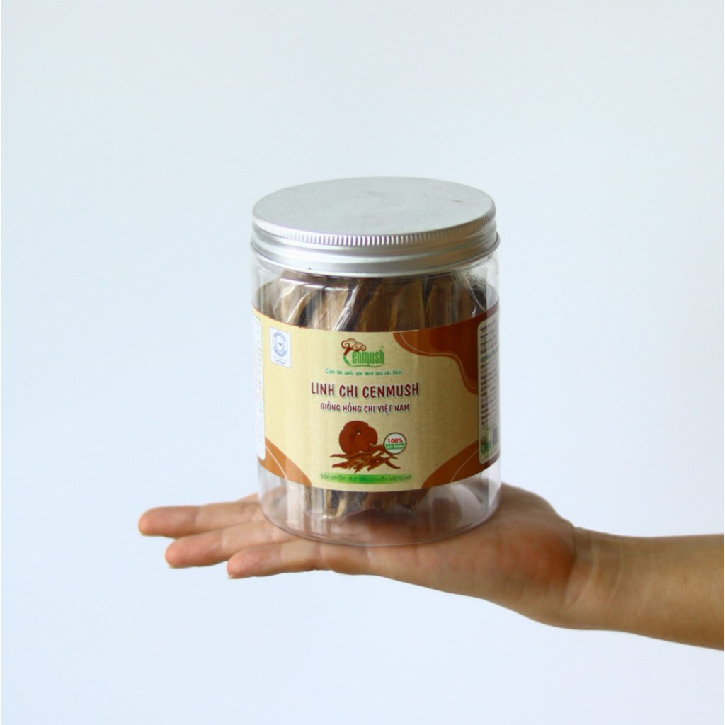 Nấm Linh Chi Đỏ Việt Nam CENMUSH lọ 50g cắt lát (Giống Hồng Chi)
