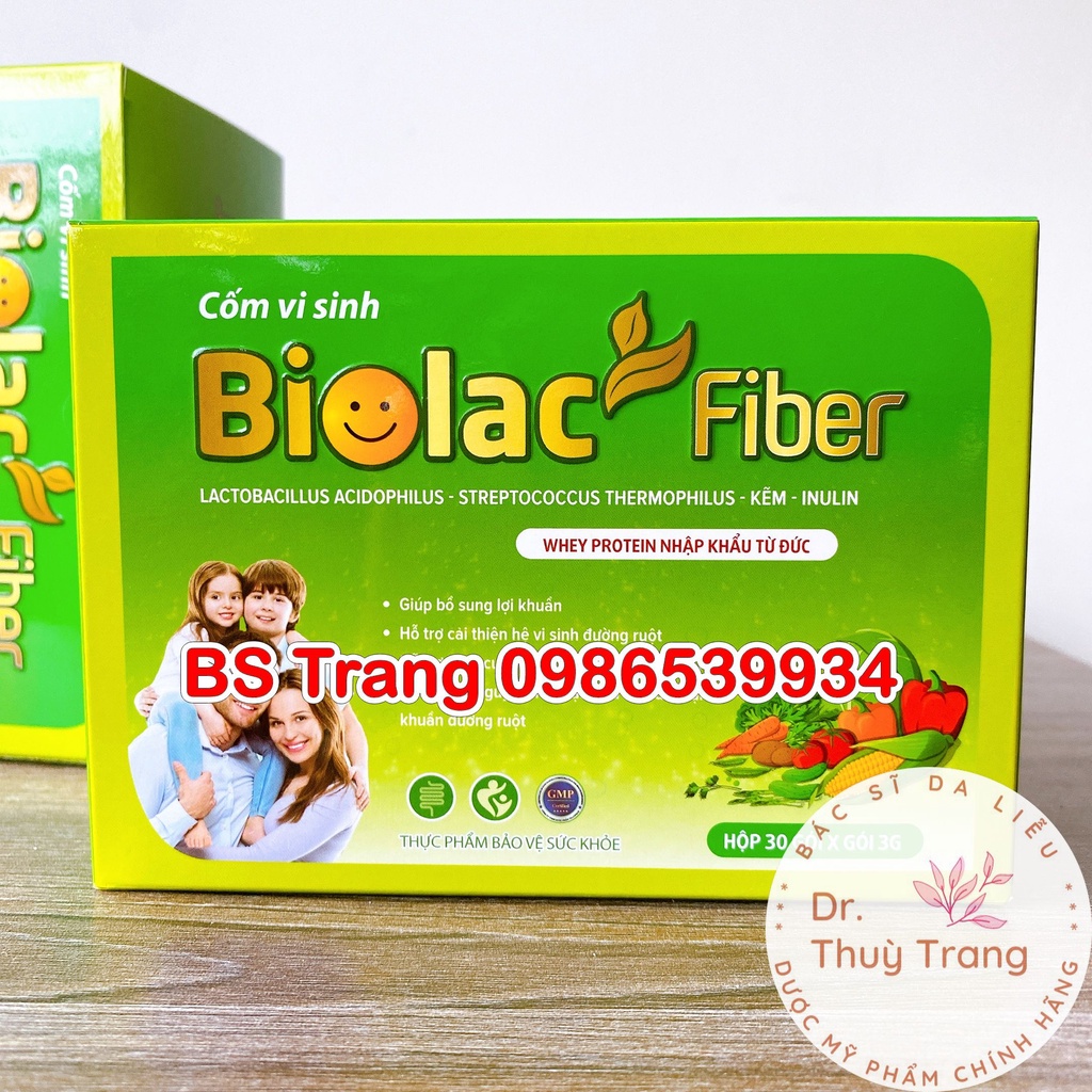 Cốm vi sinh bổ sung men BIOLAC FIBER bổ sung vi sinh có lợi cho đường ruột ( Hộp 30 gói)