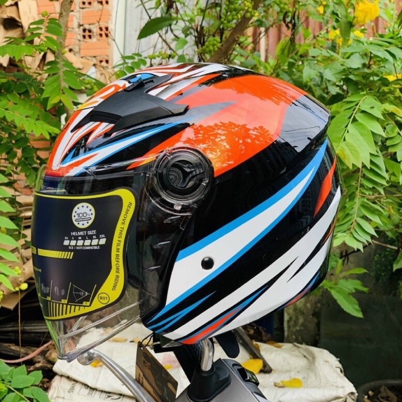 ĐỦ MÀU Mũ nón bảo hiểm 3/4 có 2 kính Royal M268 tem kyt venom hổ cọp tiger basani cao cấp chính hãng giá rẻ moto phượt