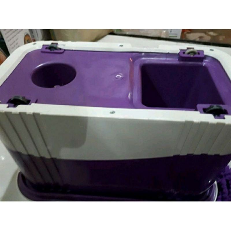 bộ lau nhà 360 thùng 2 khoang hưng huê kèm cây lau và 2 bông lau,thùng