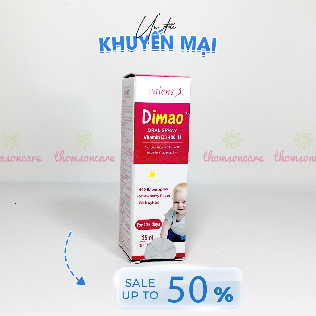 Bổ sung vitamin D3 dạng xịt dễ dùng cho bé - Dimao vtm D3, phát triển chiều cao cho trẻ, hấp thụ canxi