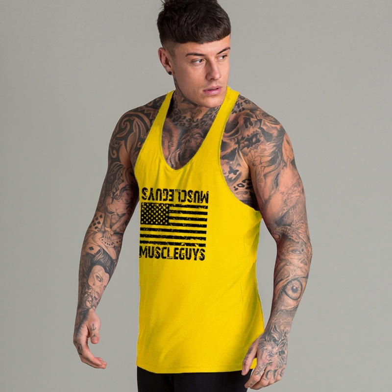 Fitness Sleeveless Shirt Sport Vest Singlet Solid Cotton Muscle Undershirt Clothing Bodybuilding Tank Tops Men Mesh Gyms Shirt