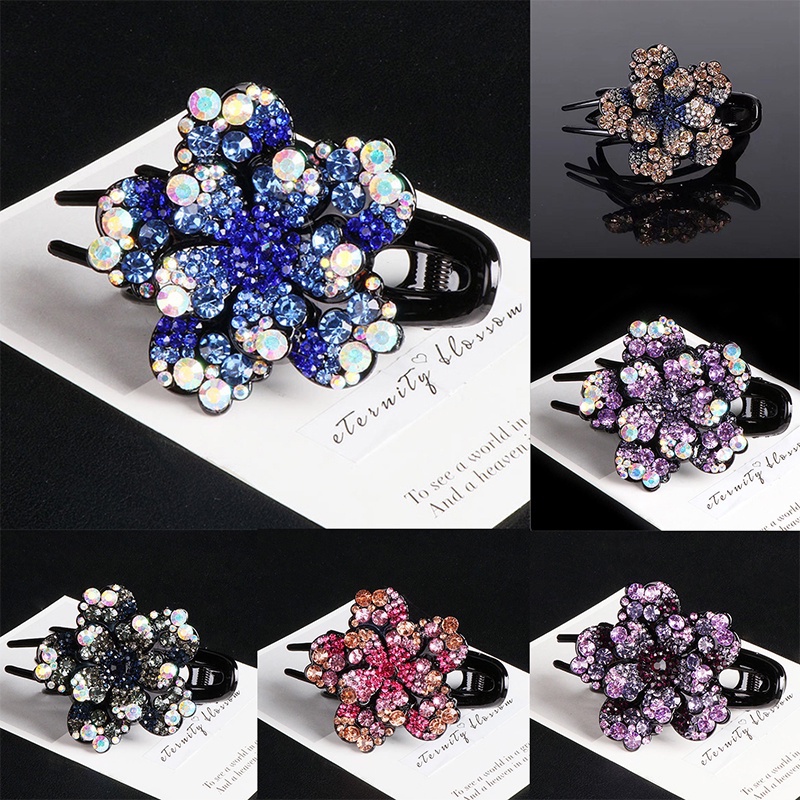 Kẹp Tóc Hình Hoa Đính Đá Thời Trang Cho Nữ Giá Đỡ