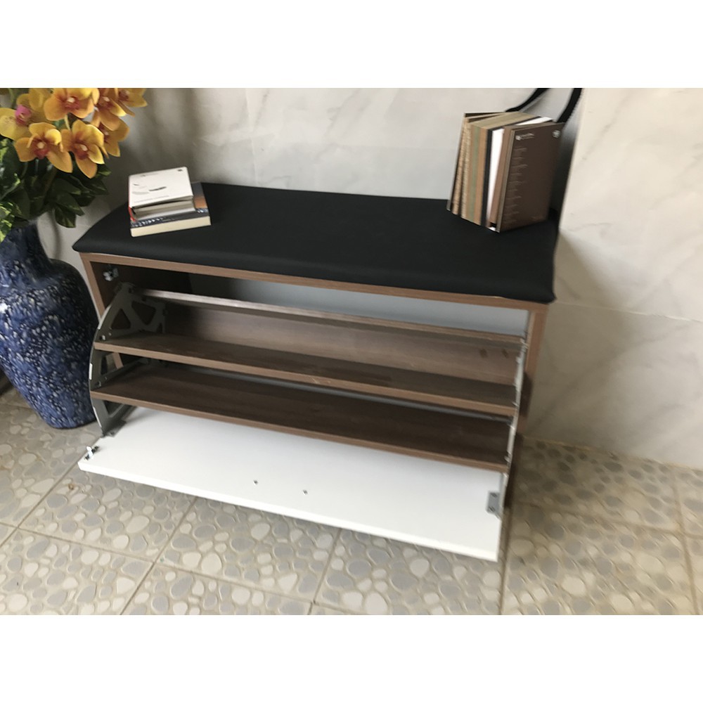 [𝐓𝐮̉ 𝐋𝐨̛́𝐧] Tủ Giày Dép Gỗ Thông Minh Có Ghế Ngồi Da, Cánh Lật Tiện Lợi, Hàng CAO CẤP Có Bảo Hành