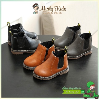 Giày bốt da cao cổ cho bé - boot da mềm phong cách hàn quốc cho bé trai bé gái