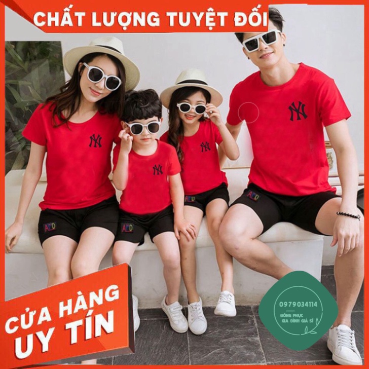 Áo thun giá sỉ Áo thun đồng phục gia đình NY nhiều màu thun cotton dày dặn mềm mịn