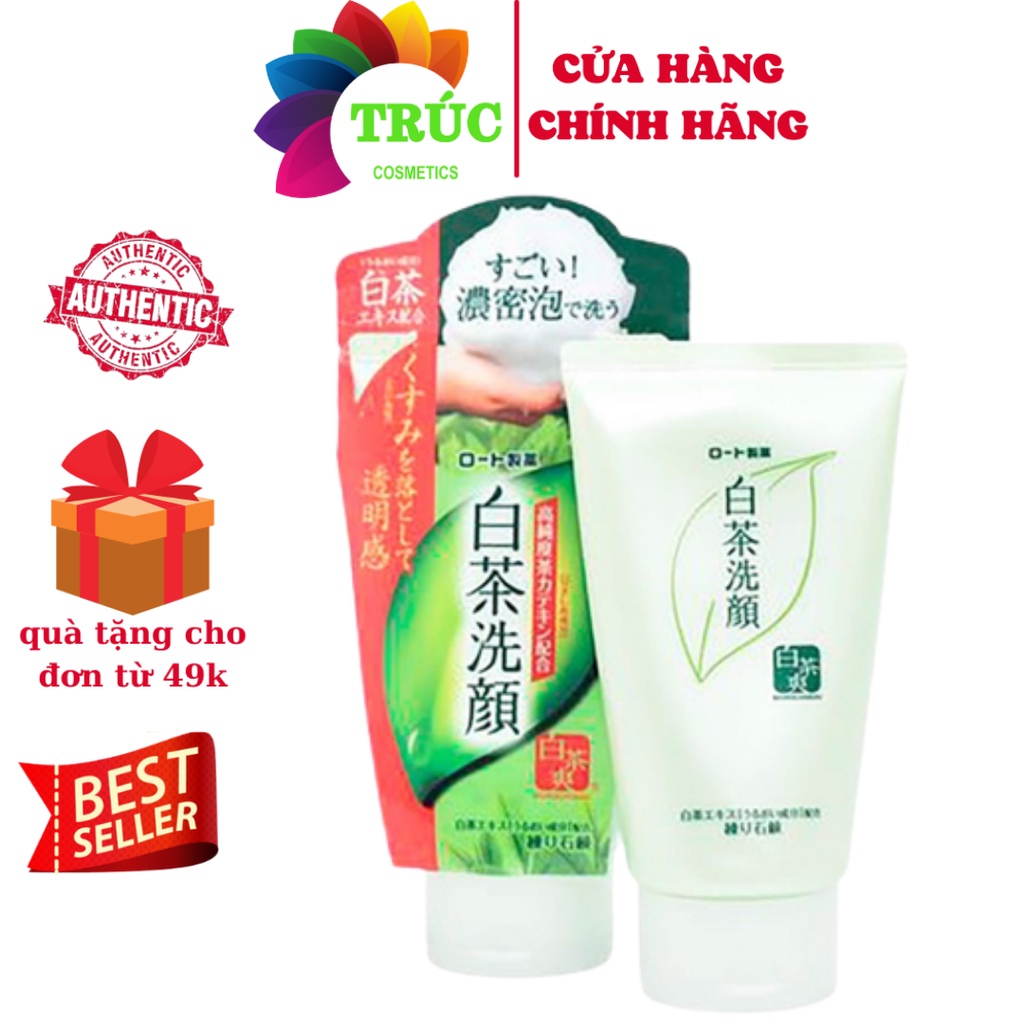 Kem Rửa Mặt Shirochasou Rohto Chiết Xuất Trà Trắng 120g White Tea Face Wash