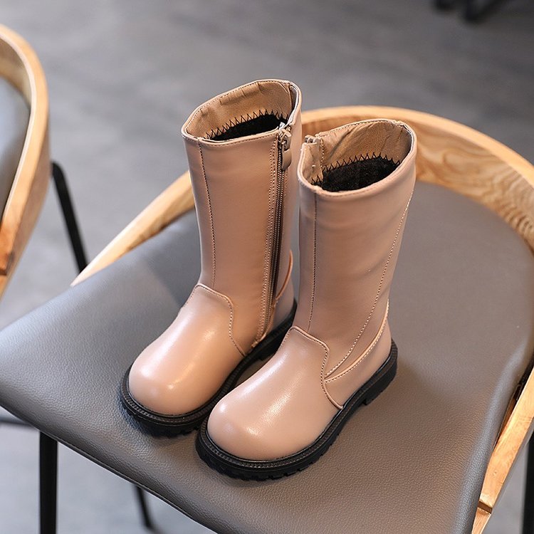 Giày boot da mềm cổ cao thời trang cá tính cho bé gái