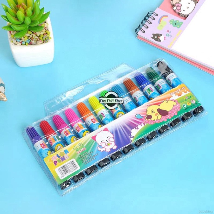 ⚡️𝐅𝐑𝐄𝐄 𝐒𝐇𝐈𝐏⚡️ Set 12 Bút thuốc nước Cho Bé Tập Vẽ x