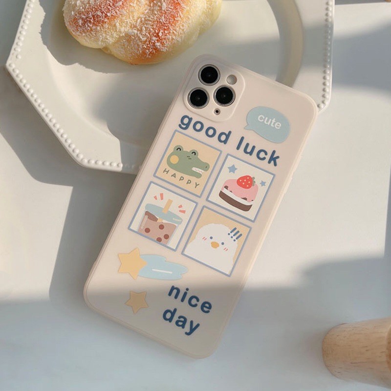 Ốp lưng iphone silicon GOOD LUCK cute N21