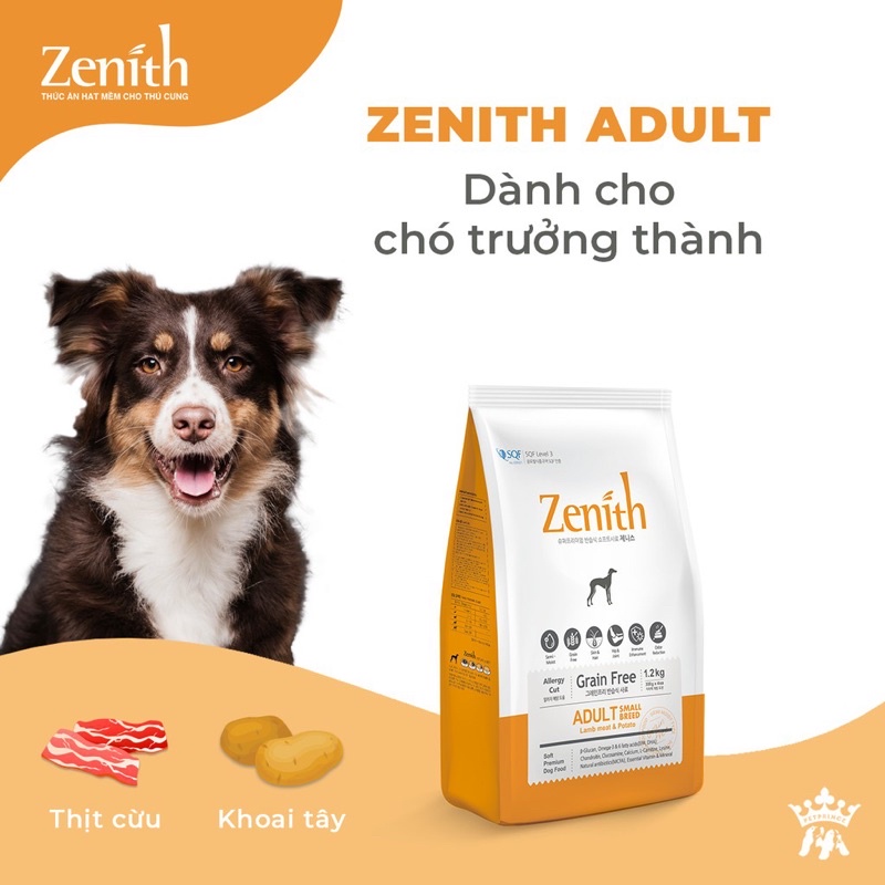 Thức ăn hạt mềm cho chó trưởng thành Zenith Adult 1.2kg