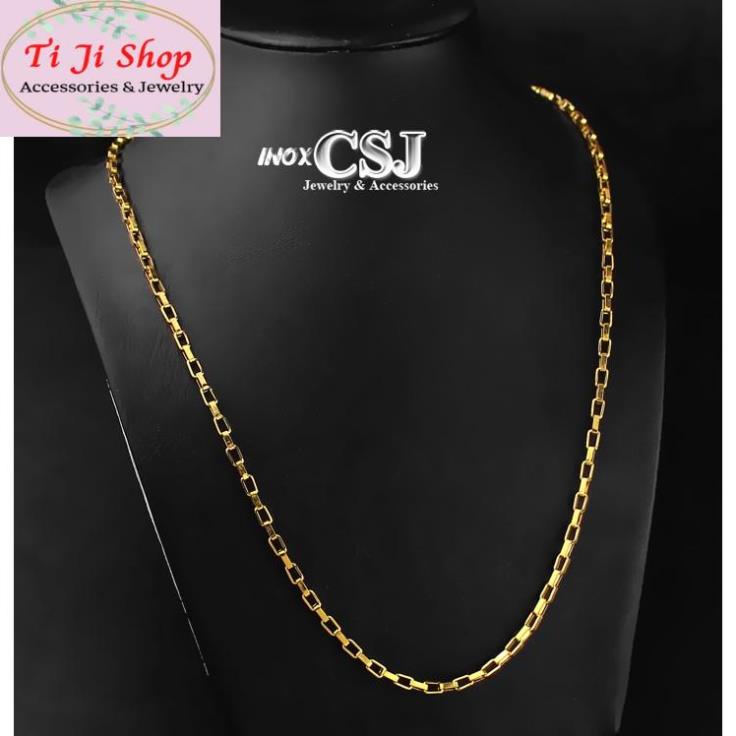 DÂY CHUYỀN NAM INOX MẠ VÀNG HÌNH VUÔNG 3LY đẹp mà chất