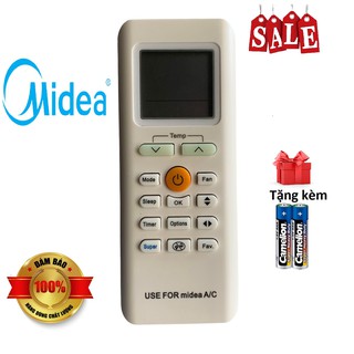 Điều khiển điều hoà Midea 1 chiều Midea 2 chiều - Hàng mới [ tặng kèm pin ]