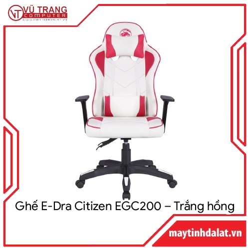 Ghế Chơi Game - E-Dra CitiZen EGC200 Màu Trắng Hồng - Ghế Xoay Văn Phòng Giá Rẻ
