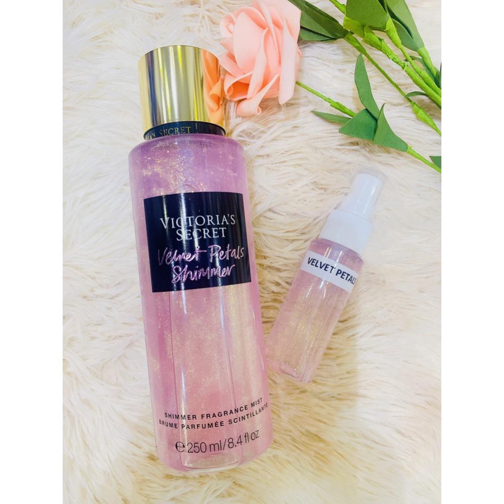 33ml  VIC - BST Ánh Nhũ] Xịt Thơm Nước Hoa Toàn Thân Victoria’s Secret Shimmer Velver Petals - 3WICK STORE