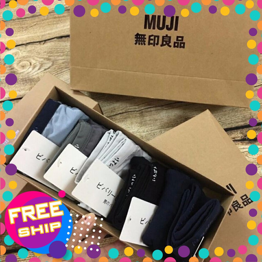 Hộp 5 quần lót đùi Nam Muji xuất Nhật [BI &amp; CI]