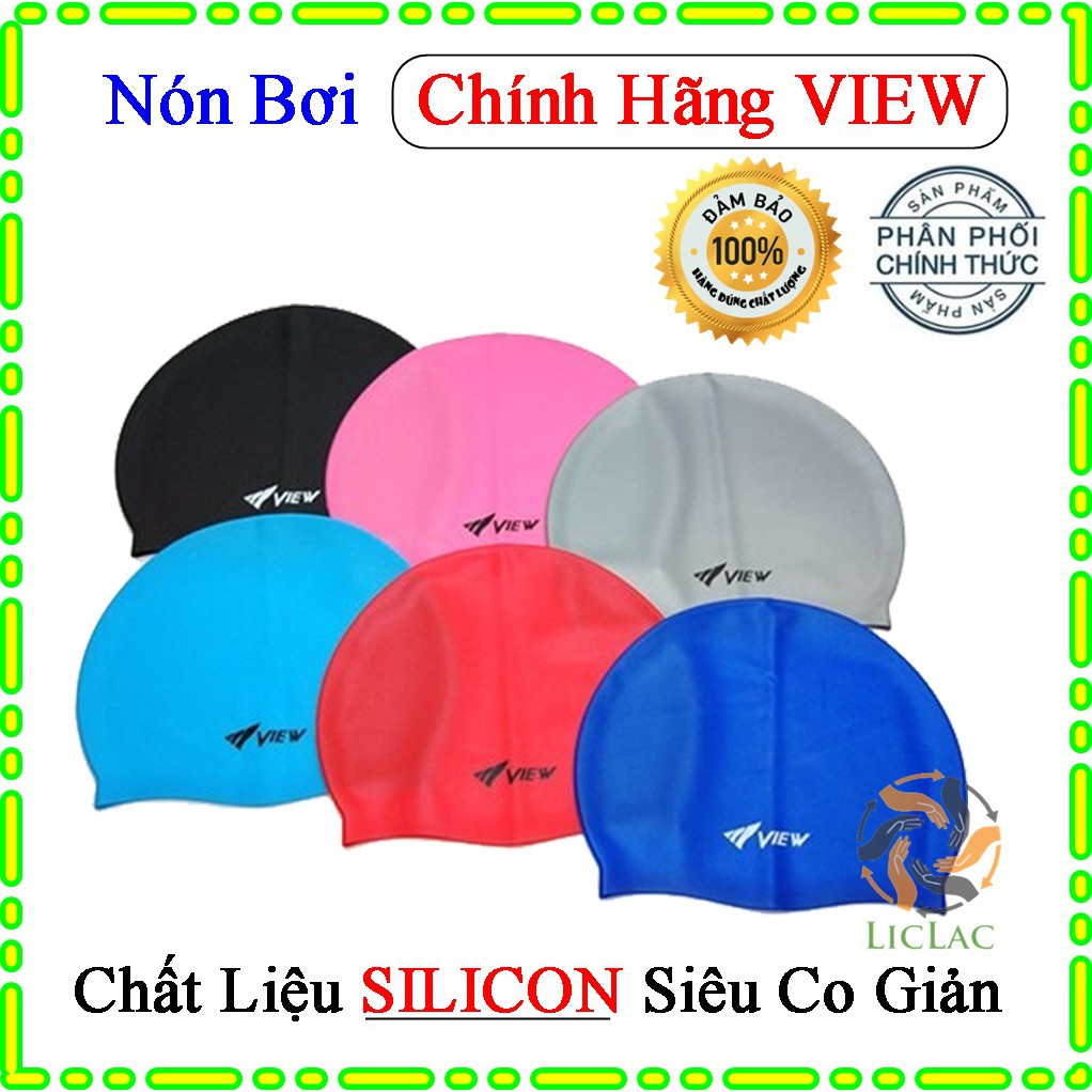 Nón Bơi thời trang Thương Hiệu VIEW - Mũ bơi Cao Cấp VIEW siêu co giản dùng được cho cả người lớn và trẻ em