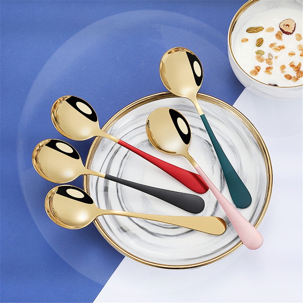 Muỗng Cà Phê Bằng Thép Không Gỉ Có Tay Cầm Nhiều Màu Sắc Khác Nhau Tùy Chọn