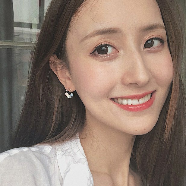 Bông tai hình tròn nhỏ phối màu kẹo ngọt dễ thương MS155