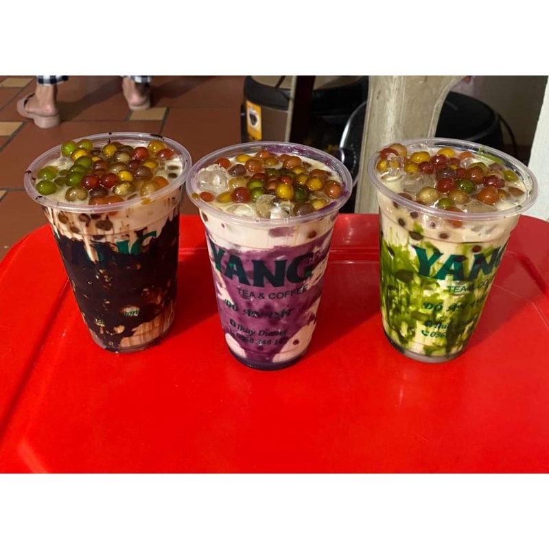 Sốt sô cô la , khoai tím , matcha