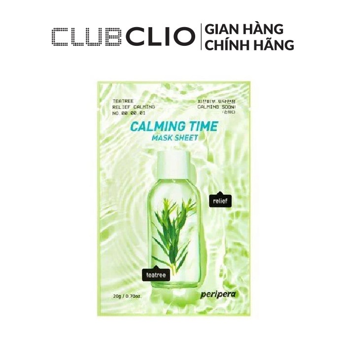 Combo 2 Mặt Nạ Giấy Làm Dịu Da PERIPERA CALMING 01 Teatree TIME MASK SHEET 20g