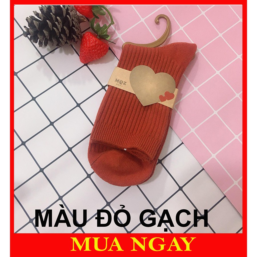 Tất Vintage len gân cao TN18