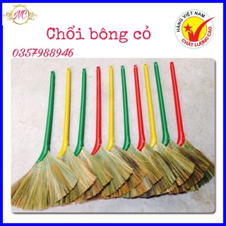 Chổi quét nhà bông cỏ, chổi đót, chổi quét nhà cán nhựa