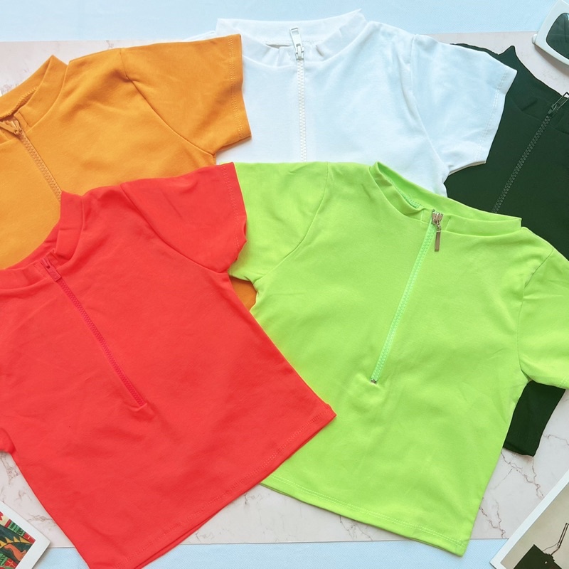 Áo Croptop Dây Kéo Borip 5 Màu A5193