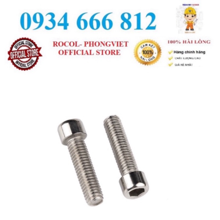 Bulong lục giác chìm đầu trụ M10 inox 201,M10x30, M10X40,M10X50,M10X60,M10X70