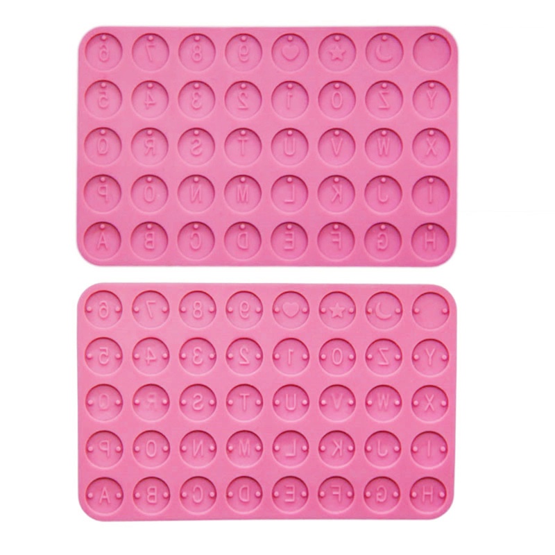 Khuôn Silicone Làm Móc Khóa Hình Tròn In Chữ Độc Đáo