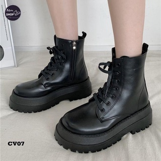 [Hàng Sẵn] [Ảnh Thật] [Freeship] Giày Bốt Nữ Cổ Vừa 15cm Đế 6cm - CV07