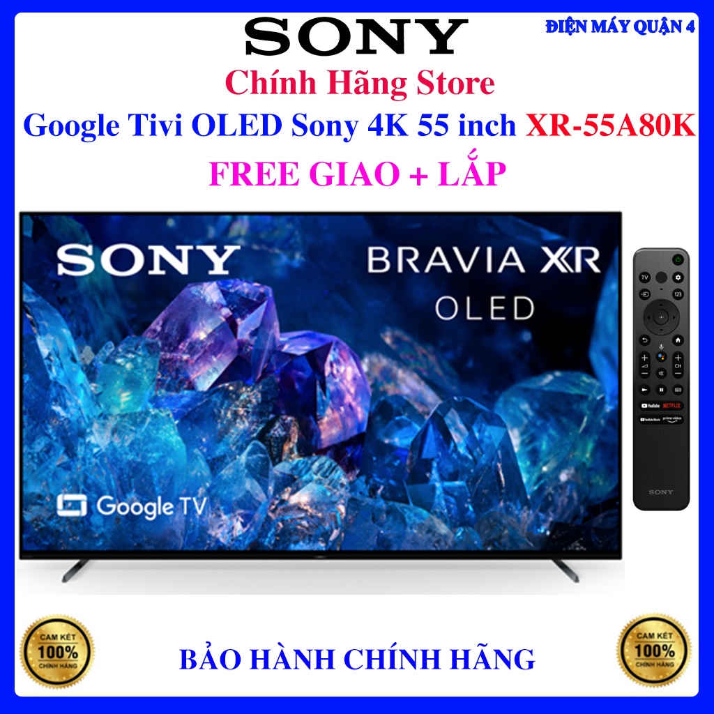 Google Tivi OLED Sony 4K 55 inch XR-55A80K