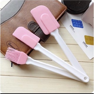 Bộ 3 chổi phới silicon spatula hồng