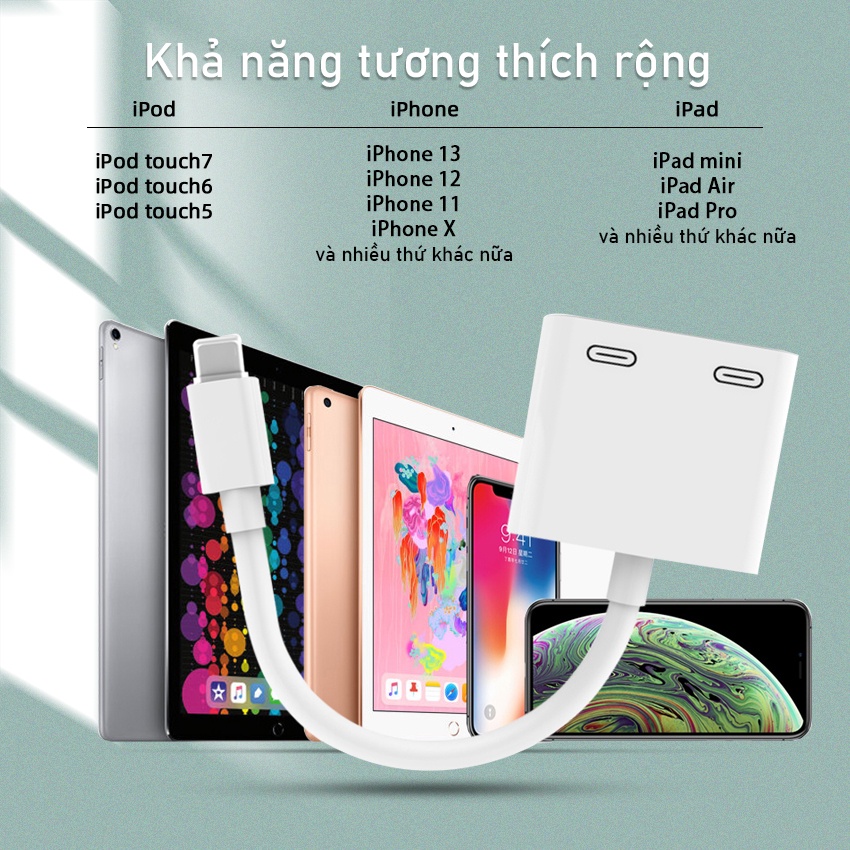 Anytrox Jack chia cổng thành cổng sạc + 3.5mm cổng tai nghe Bộ Chuyển Đổi