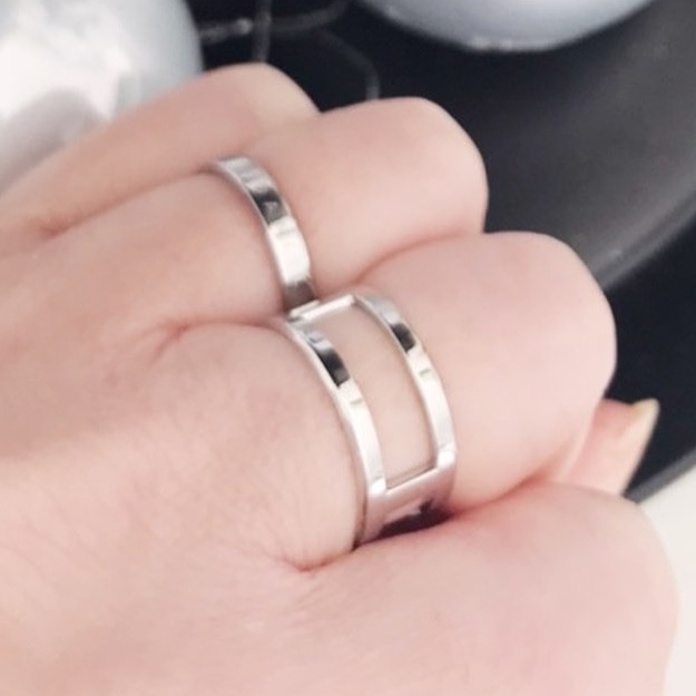 Nhẫn DW Elan Dual - DW Ring Rose Gold Hàng Chính Hãng Full size