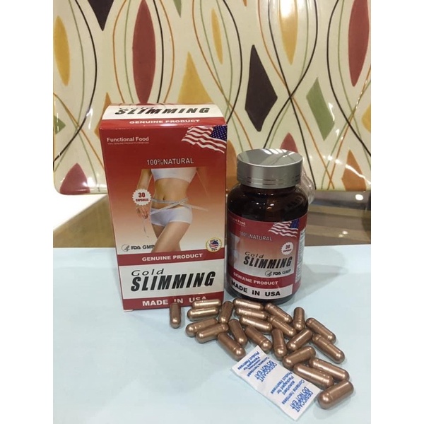 VIÊN UỐNG GIẢM CÂN DÀNH CHO CƠ ĐỊA KHÓ GIẢM GOLD SLIMMING CỦA MỸ gói 10 viên