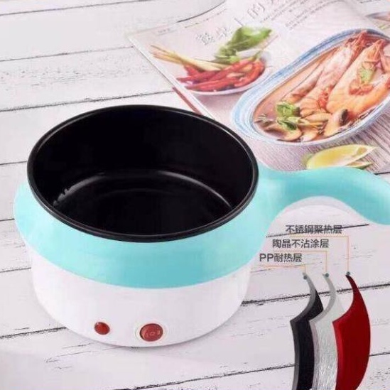 Lẩu điện mini tay cầm dài - Nồi lẩu đa năng Nấu/Chiên/Xào/Hấp/Đun Nước 5in1 Tiện Lợi No.101219