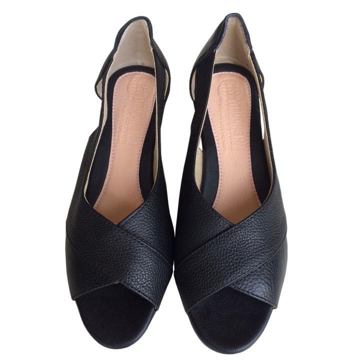 Giày đế xuồng nữ da bò hở mũi cao cấp THDXN0114