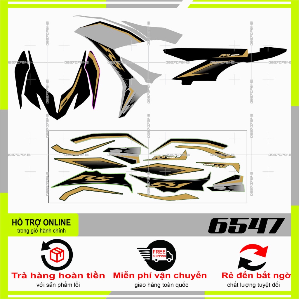 TEM XE WINNER X RS ĐEN XÁM -- SHIN DECAL 2