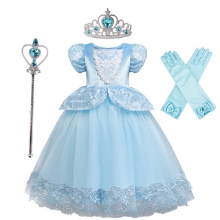 Trang phục công chúa Cinderella NNJXD dự tiệc tùng lễ hội hóa trang cho bé gái (có tùy chọn)