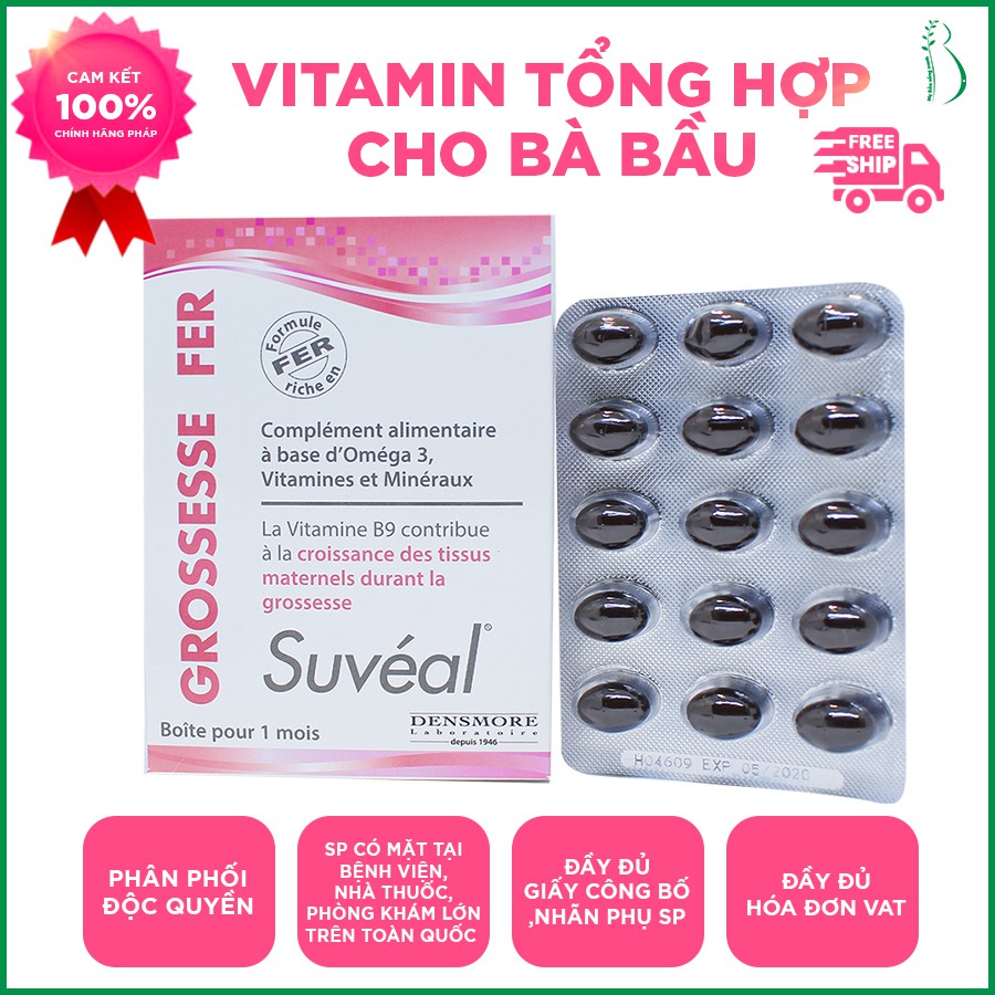 Vitamin Tổng Hợp Cho Bà Bầu Suvéal Grossesse - Fer- Nhà thuốc Nhật Thành