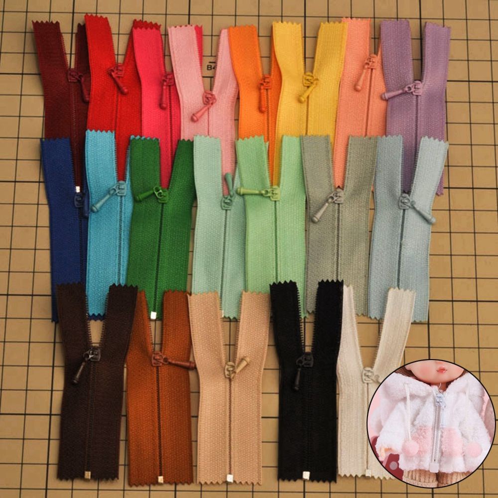 Set 5 Dây Kéo Mini 20 Màu May Quần Áo Thủ Công Chất Lượng Cao Cho Búp Bê Bán Chạy 5cm