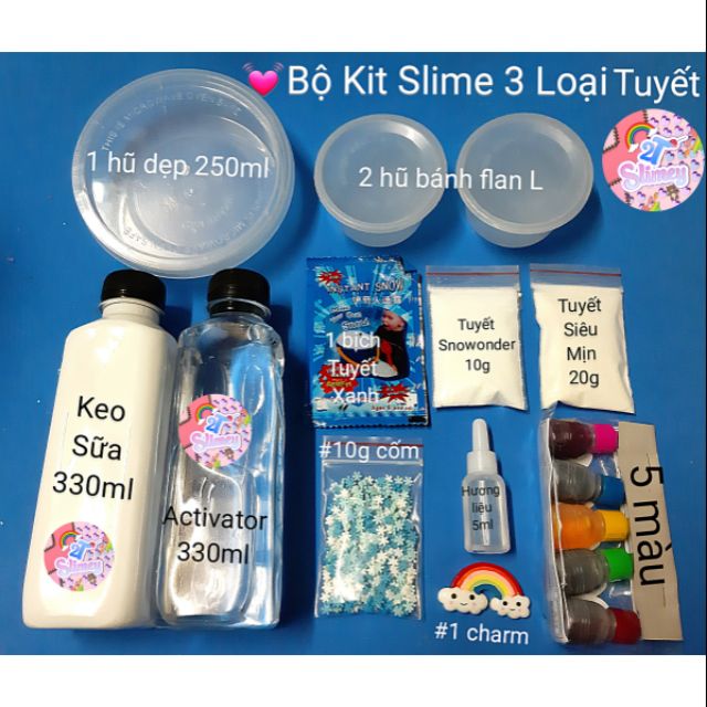 Bộ Kit Làm slime 3 Loại Tuyết NGUYÊN LIỆU LÀM SLIME