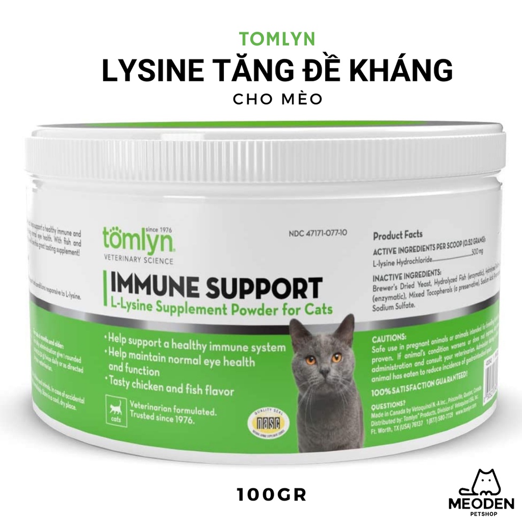 Bột L-Lysine tăng đề kháng cho mèo