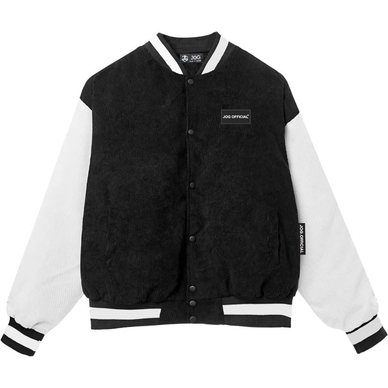 Áo Khoác Varsity Jacket JOG Basic Unisex Nam Nữ Form Rộng Chất Nhung Tăm 3 Lớp