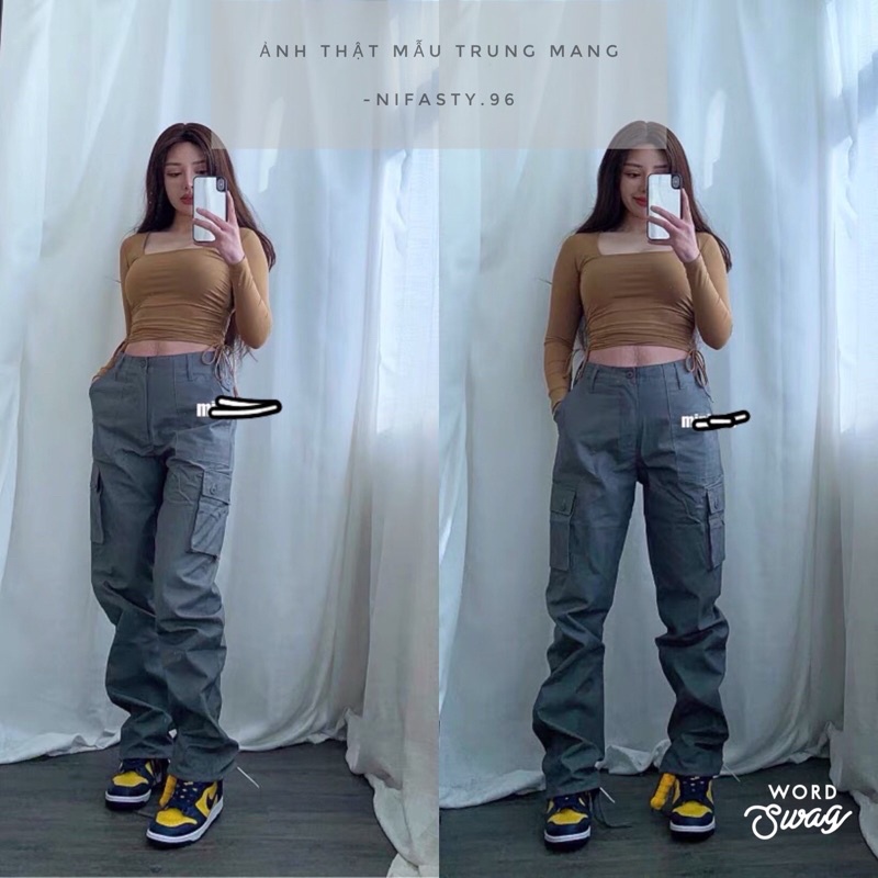 *kèm ảnh ảnh* Cargo pants, quần kaki nữ túi hộp form rất đẹp