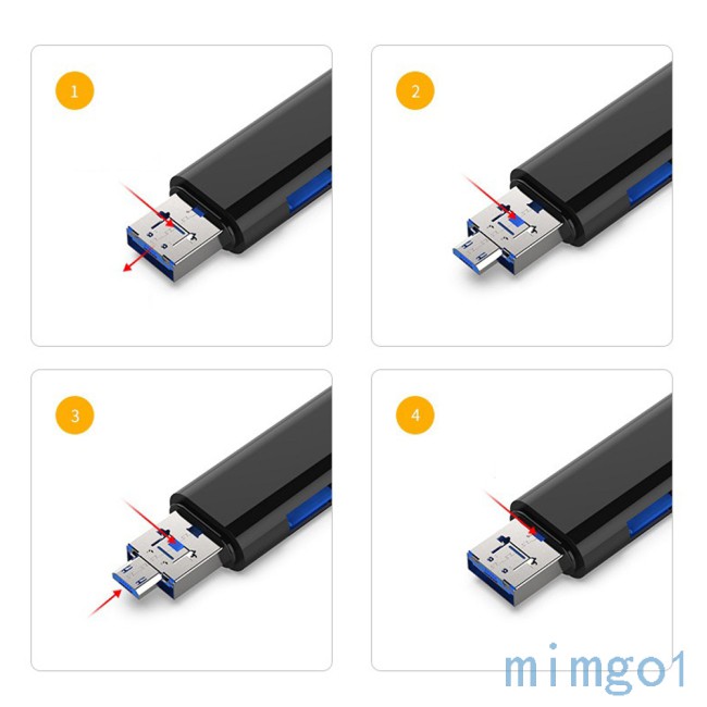 Mới Đầu Đọc Thẻ Nhớ Micro / Usb / Type-c / Tf Đa Năng 5 Trong 1